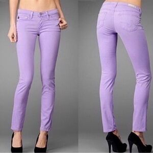 AG Adriano Goldschmied The Prima Crop MidRise Cigarette Jean Size29 Lilac purple